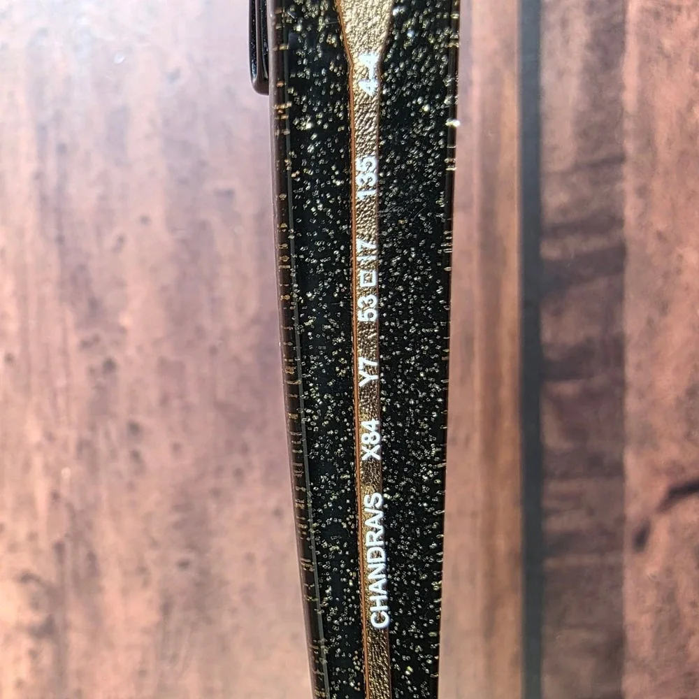 Kate Spade Women's Sunglasses Black‎ Gold Glitter 53mm Cat Eye Frame